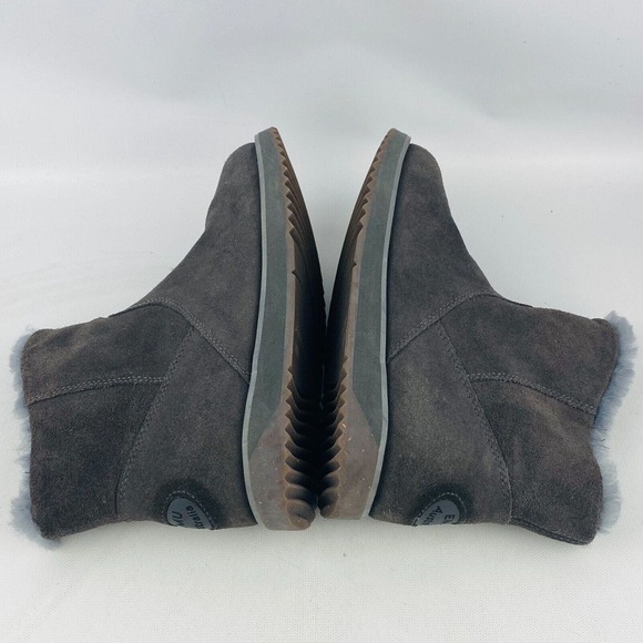 Womens 6 Emu Australia Tasman Mini Sheepskin‎ Ankle Boots Gray Suede Waterproof - Picture 6 of 9